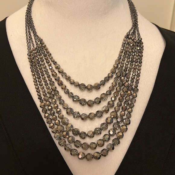 Talbots Gunmetal Cascade Necklace - Picture 4 of 9